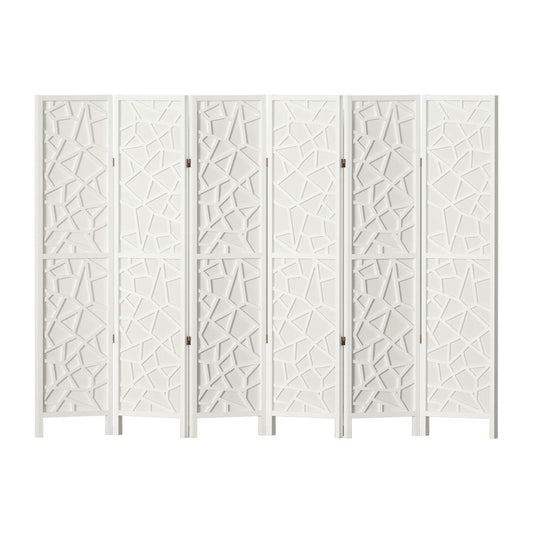 Artiss 6 Panel Room Divider Screen 244x170cm Clover White