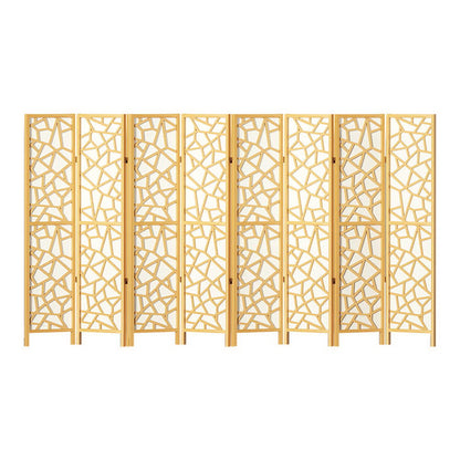 Artiss 8 Panel Room Divider Screen 325x170cm Clover Natural