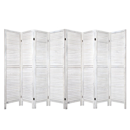 Artiss 8 Panel Room Divider Screen 326x170cm Louver White