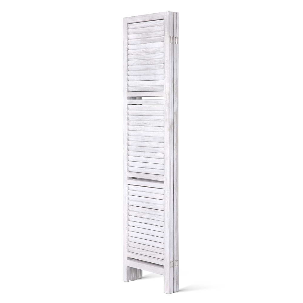 Artiss 4 Panel Room Divider Screen 163x170cm Shelf White