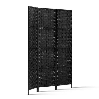 Artiss 3 Panel Room Divider Screen 123x170cm Woven Black