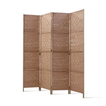 Artiss 4 Panel Room Divider Screen 163x170cm Woven Natural