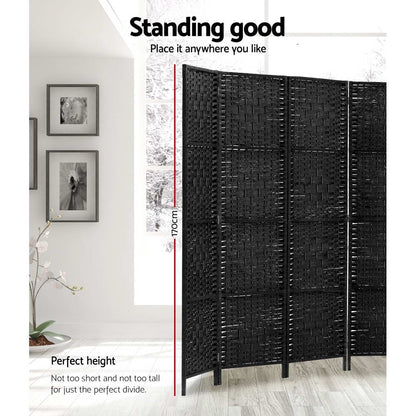 Artiss 8 Panel Room Divider Screen 326x170cm Woven Black