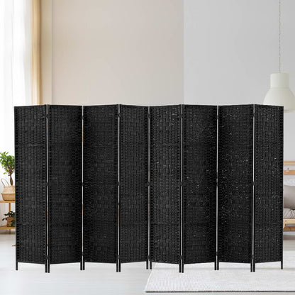 Artiss 8 Panel Room Divider Screen 326x170cm Woven Black