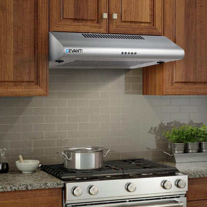 Devanti 600mm Range Hood 60cm Rangehood Stainless Steel