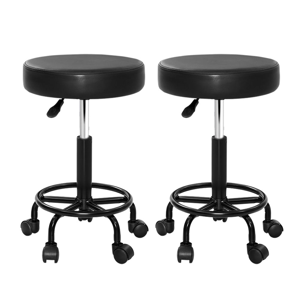 Artiss 2x Salon Stool Round Swivel Chair