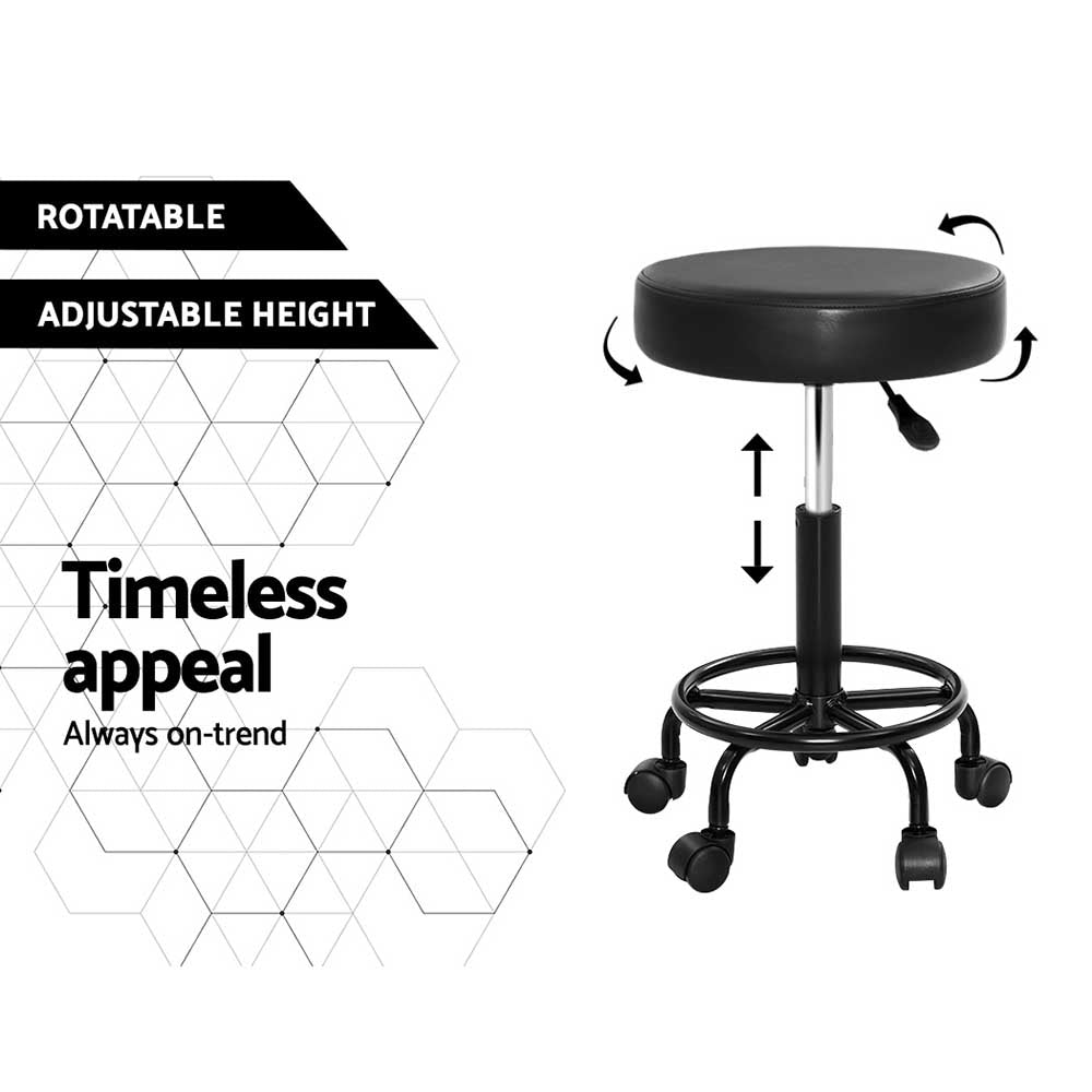 Artiss 2x Salon Stool Round Swivel Chair