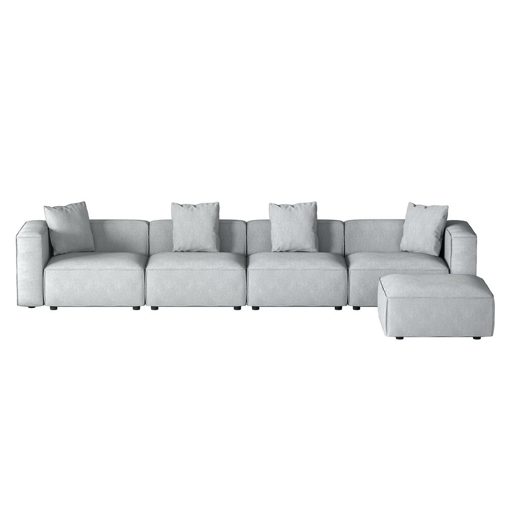 Artiss Modular Sofa Chaise Set 5-Seater Grey