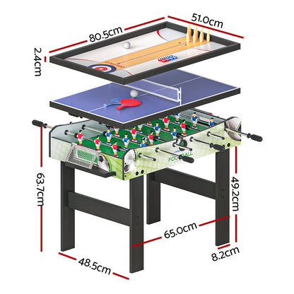 4-in-1 Games Table Soccer Foosball Table Tennis Bowling Shuffleboard Party Gift