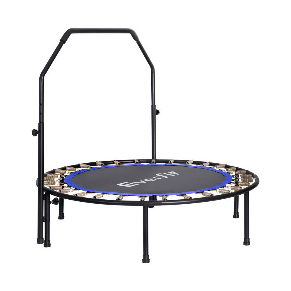 Everfit 48inch Round Fitness Trampoline Rebounder Adjustable Handrail Blue