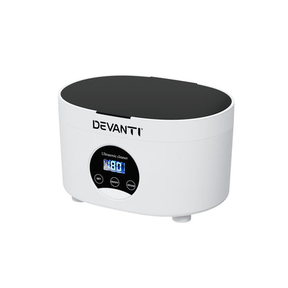 Devanti 600ml Ultrasonic Cleaner Timer Jewellery Glasses Cleaning Machine Degas