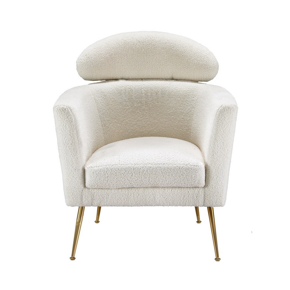 Artiss Armchair Boucle Fabric White Yoli