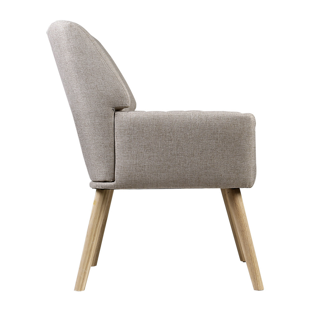 Artiss Armchair Fabric Beige Sebastini