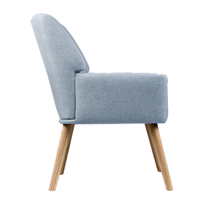 Artiss Armchair Fabric Blue Grey Sebastini