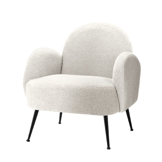 Artiss Armchair Lounge Chair Armchairs Accent Arm Chairs Sherpa Boucle White