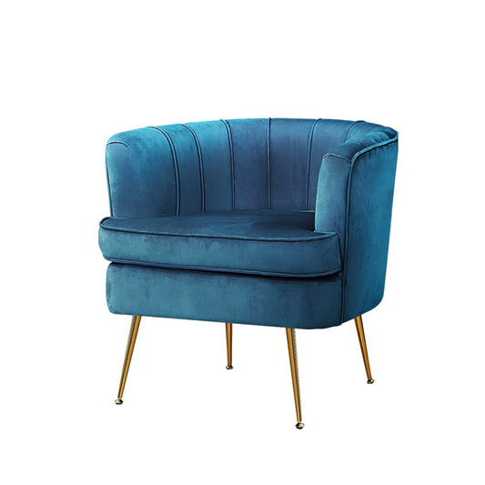 Artiss Armchair Velvet Blue Norvia