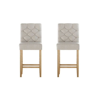 Artiss 2x Bar Stools Linen Upholstered Chairs