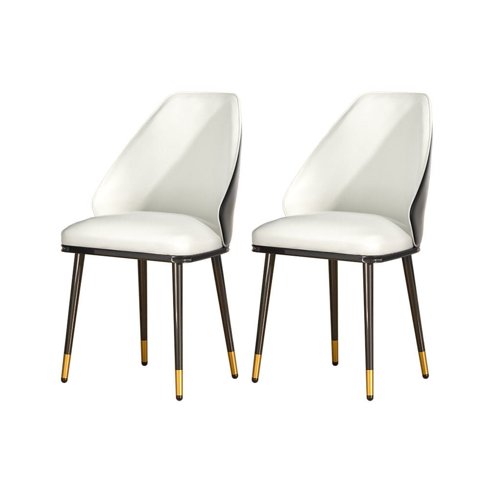 Artiss Dining Chairs Set of 2 Leather Seat Beige and Black