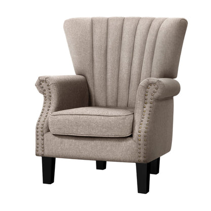 Artiss Armchair Wingback Beige Andrew