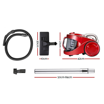 Devanti 2200W Bagless Vacuum Cleaner Red