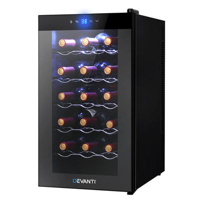 Devanti Wine Fridge Cooler 18 Bottles