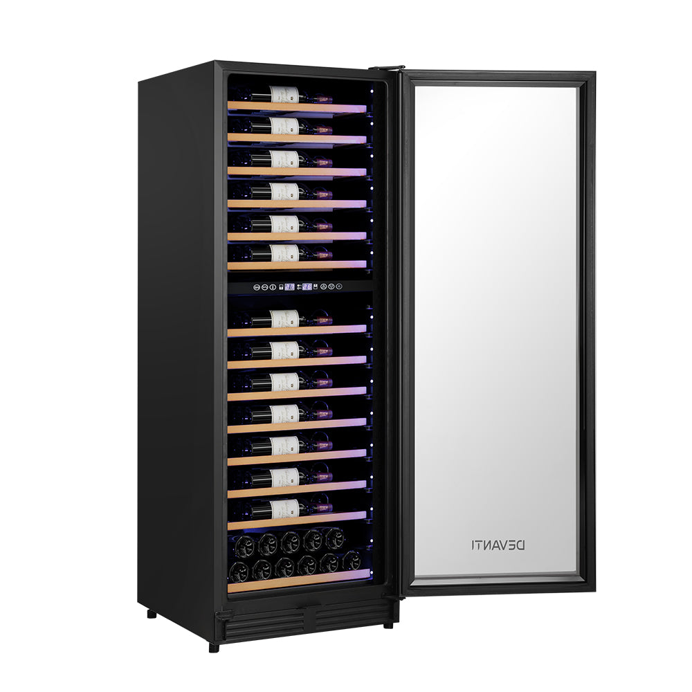 Devanti Wine Fridge Cooler Dual Zone 128 Bottles