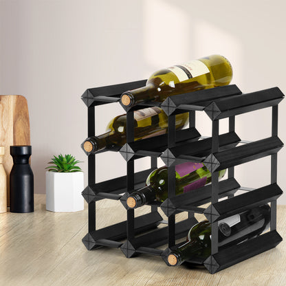 Artiss Wine Rack 12 Bottle Black